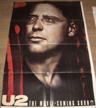1988 U2 The Movie Teaser Pre Release 1 Sheet Movie Poster Photo Close Up