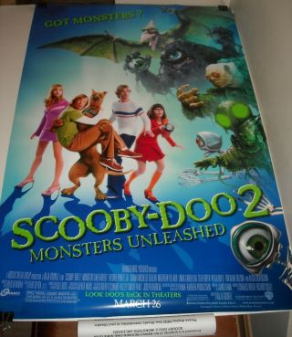 Rolled 2004 Scooby Doo 2 Monsters Unleashed Movie Poster 2 Sided With Release