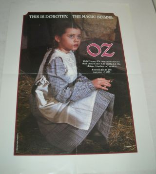 1984 Walt Disney Pictures Oz Advance Teaser Movie Poster Dorothy Photo 18 X 24