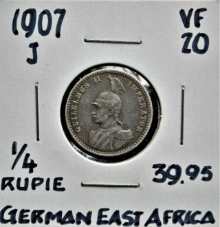 1907 - J German East Africa 1/4 Rupie