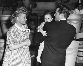 Lucille Ball And Desi Arnaz With Daughter Lucie Desiree On The Movie Set Photo