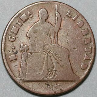 1860 Mexico Chihuahua 1/4 Real Un Quarto Seated Liberty Coin (20070102R) 2