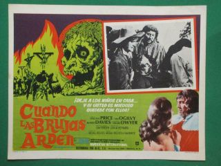 The Conqueror Worm Horror Vincent Price Burning Cross Orig Mexican Lobby Card 4