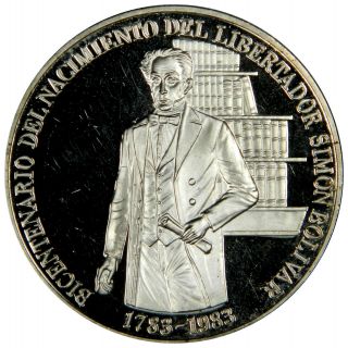 1983 Venezuela 100 Bolivares Silver Birth Of Simon Bolivar Proof