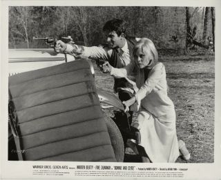 Faye Dunaway & Warren Beatty In A Shoot - Out Orig 1967 Photo Bonnie And Clyde