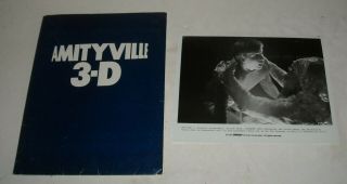 1983 Amityville 3 - D Movie Promo Press Kit 4 Photos Tony Roberts Candy Clark