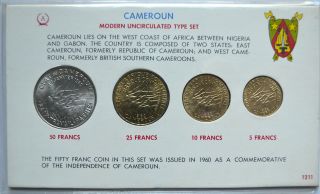 Equatorial African States/cameroun 1960/65 Unc/bu Type Set 5 - 10 - 25 - 50 Francs