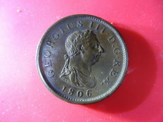 Great Britain George Iii 1806 One Penny Coin Britannia