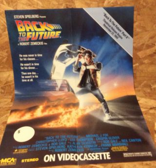 Back To The Future Video Store Promo Poster 17x23 1985