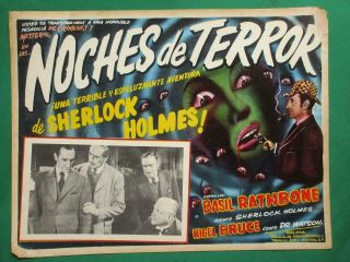 Basil Rathbone The Woman In Green Sherlock Holmes Spanish Mexican Lobby Card