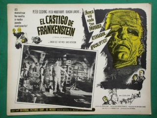 The Evil Of Frankenstein Horror Hammer Monster Peter Cushing Mexico Lobby Card 2
