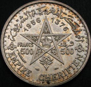 Morocco 500 Francs 1956 - Silver - Mohammed V - Xf - 3244 ¤