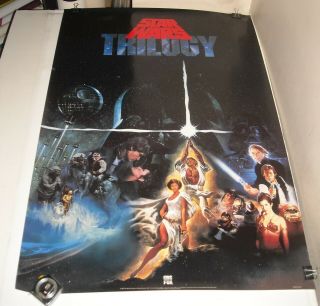 Rolled 1990 Star Wars Trilogy Video Promo Movie Poster 25.  5 X 38 Artwork