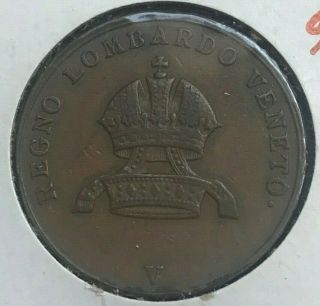 1834 V Italian States Lombardy Venetia 5 Centesimi