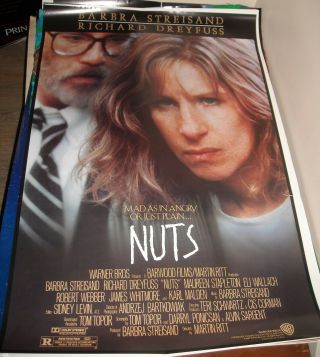Rolled 1987 Nuts 1 Sheet Movie Poster Barbra Streisand Close Up Richard Dreyfuss