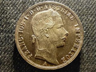 Austria Franz Joseph 1 Florin.  900 Silver Coin 1858 A