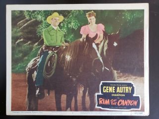1949 Orig Lobby Card Rim Of The Canyon 11x14 5 49/348 Gene Autry/champion