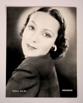 Early Movie Star Portrait B&w Photograph Photo Still Dolores Del Rio Warner Bros
