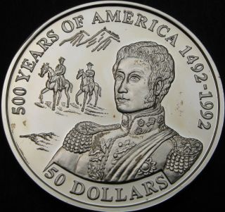 Cook Islands 50 Dollars 1993 Proof - Silver - General José De San Martín - 2832 ¤