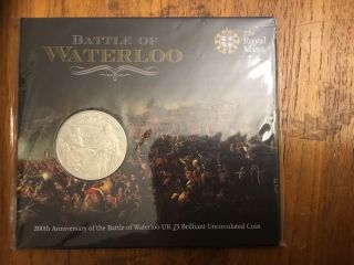 2015 Battle Of Waterloo 200th Anniversary Uk Bu 5 Pound Coin