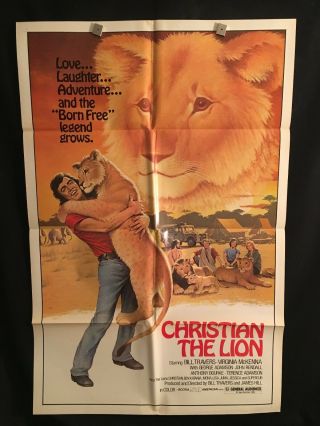 Christian The Lion 1972 One Sheet Movie Poster Bill Travers Born Harrods