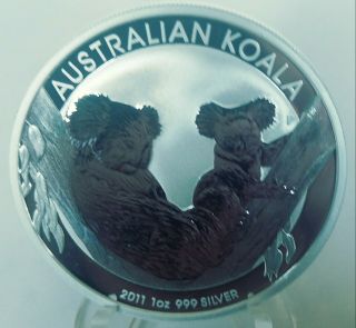 2011 Australian Koala 1 Ounce.  999 Fine Silver $1 Coin From Perth