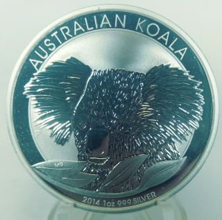 2014 Australian Koala 1 Ounce.  999 Fine Silver $1 Coin From Perth.