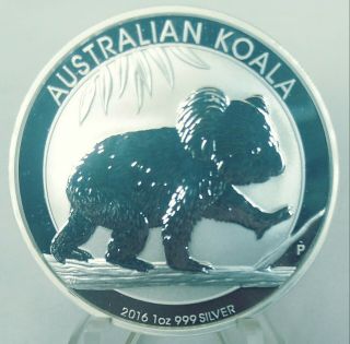 2016 Australian Koala 1 Ounce.  999 Fine Silver $1 Coin From Perth.