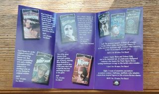 Universal Monsters 1991 Tri - fold DVD Promo Dracula Frankenstein Mummy Wolf Man 3