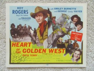 Heart Of The Golden West R55 Lc/tc 11x14 Ruth Terry Signed Ex