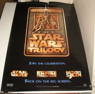 Rolled 1996 Star Wars Trilogy Double Sided Movie Poster Empire Return Jedi