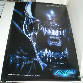 Rolled 2003 Avp Alien Vs.  Predator Promo Movie Poster Sci Fi Horror
