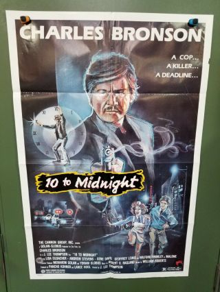 1983 10 To Midnight One Sheet Poster 27x41 Charles Bronson Police Crime Thriller