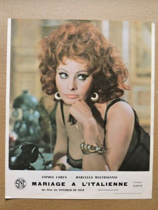 Sophia Loren In Lingerie Busty French Lobby Card 1964 Marriage Italian Style