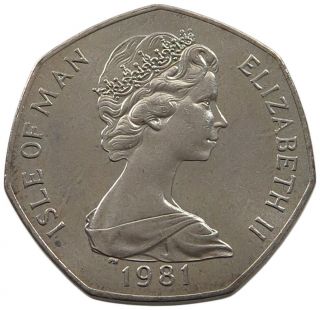 Isle Of Man 50 Pence 1981 Alb32 097