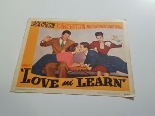 1947 Love And Learn Lobby Card 11x14 Jack Carson,  Robert Hutton Musical Romance