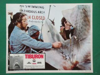 Jaws Steven Spielberg Shark Attack Tiburon Spanish Mexican Lobby Card 7