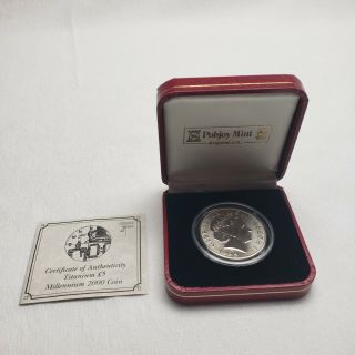 1999 Gibraltar 5 Pound Millennium Coin First Titanium Pobjoy Proof 2