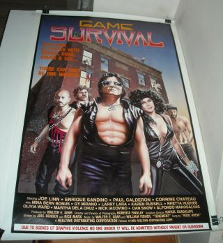 Rolled 1985 Game Of Survival 1 Sheet Movie Poster Joe Linn Enrique Sandino Gga