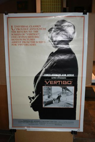Alfred Hitchcock Vertigo 1983 Theatrical Release Vintage Movie Poster
