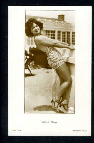 Vintage Clara Bow At The Seaside German Ross Verlag Postcard 1920 