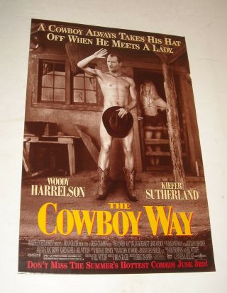 Rolled 1994 The Cowboy Way Movie Poster 11.  5 X 17 Advance Woody Harrelson