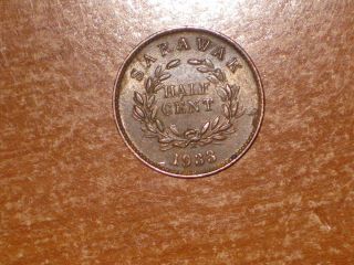 Sarawak 1933 H 1/2 Cent Coin Extremely Fine