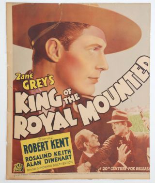 Zane Grey ' s KING of the ROYAL MOUNTED Lobby Poster 20th Cent.  Fox 1936 in Frame 2