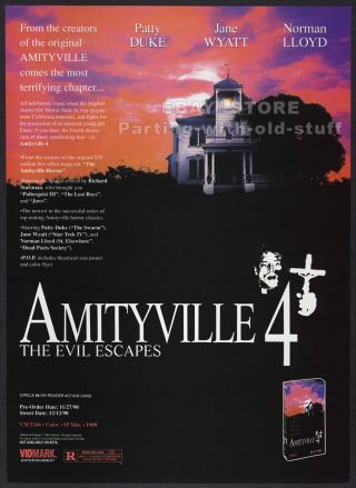 Amityville 4: The Evil Escapes_original 1990 Trade Print Ad Promo_patty Duke