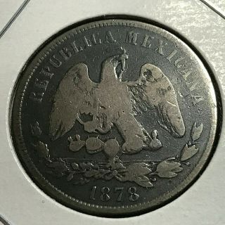 1878 Zs Mexico Silver 50 Centavos Coin