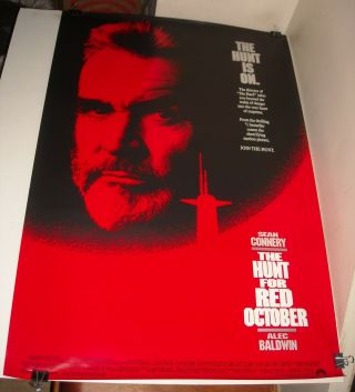 Rolled 1990 The Hunt For Red October 2 Sided Movie Poster Sean Connery Thriller