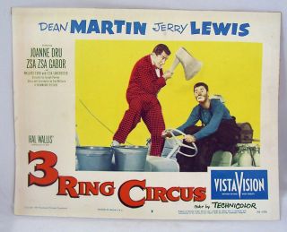 Vintage Lobby Card 1954 Dean Martin Jerry Lewis 3 Ring Circus 8