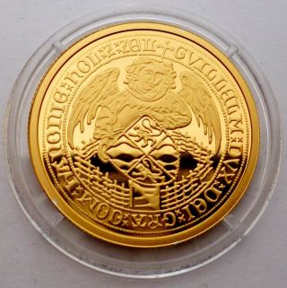 Netherlands Coin With Angel Silver Proof With 24k Gold Plated (t25)