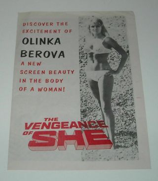 Hammer Films The Vengeance Of She Movie Press Book Pressbook Olinka Berova Gga